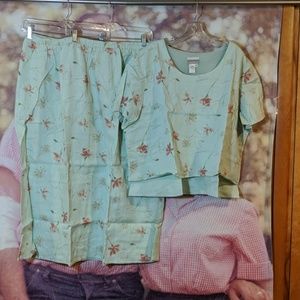 Coldwater Creek 3X Linen Shirt Set NWT